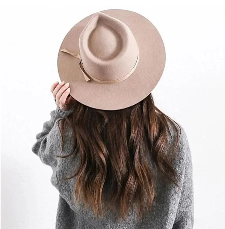 Hot Selling Winter Fashion 100% Australian Wool Women Ladies Stiffness Brim Felt Fedora Hats