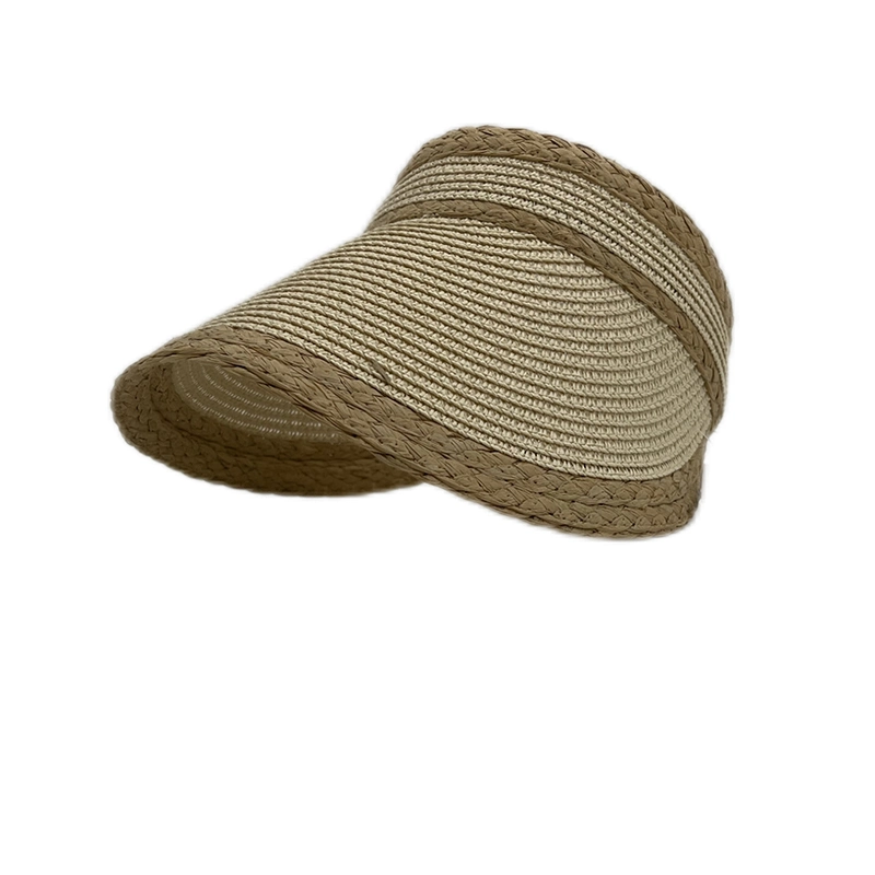 Wide Brim Packable Roll up Straw Sun Visor Women Raffia Visor Summer Beach Hat