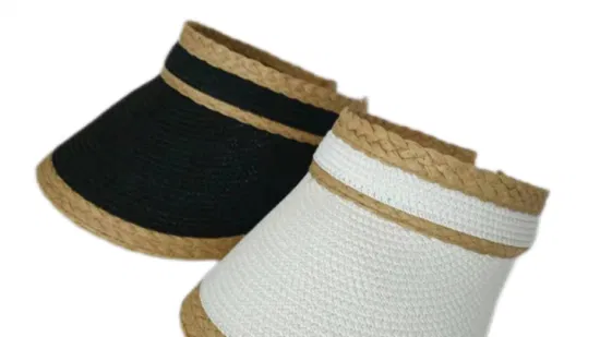 Sombreros ajustables y transpirables con visera de paja de verano para el sol con trenza de papel de rafia para mujeres y hombres